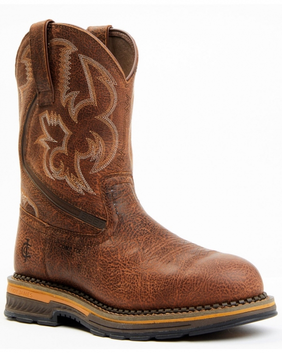 Stylish Cody James Men's Disrupter AAA Tyche Crunch Time Waterproof Work Boots - Composite Toe | Red