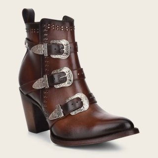 Cuadra Women's Handwoven Brown Leather Bootie | New Arrivals
