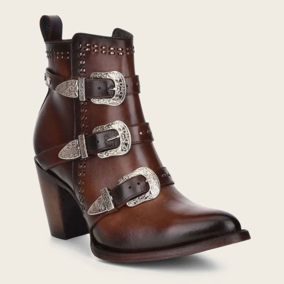 Cuadra Women's Handwoven Brown Leather Bootie | New Arrivals