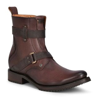 Cuadra Men's Hand-Painted Brown Leather Urban Bootie | New Arrivals