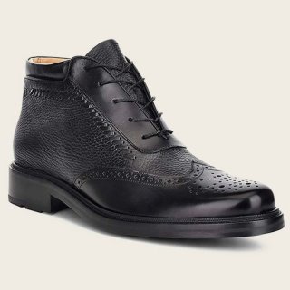 Cuadra Men's Black Leather Oxford Bootie | New Arrivals