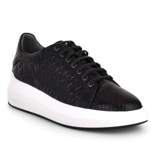 Cuadra Women's Genuine Python Black Leather Sneakers | New Arrivals
