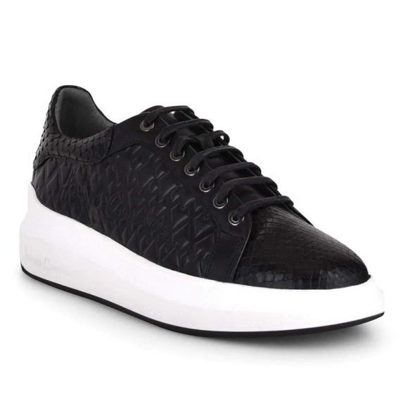 Cuadra Women's Genuine Python Black Leather Sneakers | New Arrivals