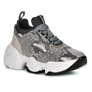 Cuadra Women's Genuine Python Grey Leather Sneakers | New Arrivals