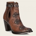 Cuadra Women's Brown Perforated And Embroidery Bootie With Crystals | New Arrivals