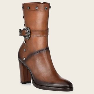 Cuadra Women's Hand-Painted Honey Leather Bootie With Crystals | New Arrivals