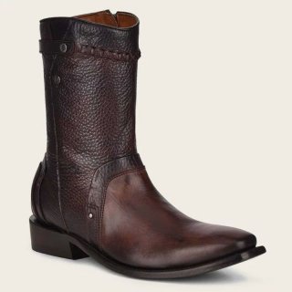 Cuadra Men's Hand-Painted Brown Contrasting Texture Leather Boot | New Arrivals