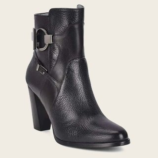 Cuadra Women's Genuine Deer Black Leather Bootie | New Arrivals