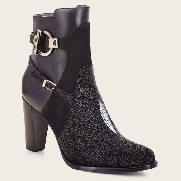 Cuadra Women's Black Ankle Boots In Genuine Stingray Leather | New Arrivals