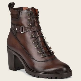 Cuadra Women's High Heel Urban Brown Leather Bootie | New Arrivals