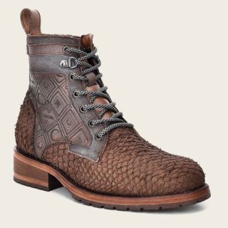 Cuadra Men's Engraved Brown Poisson Leather Boot | New Arrivals