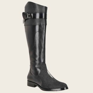 Cuadra Women's Black Exotic Stingray Riding Boot | New Arrivals