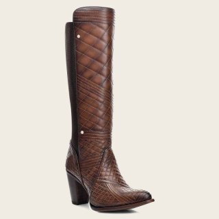 Cuadra Women's Embroidered Brown Leather Boot | New Arrivals