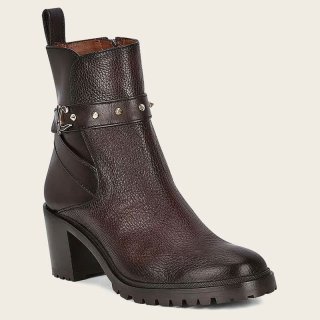 Cuadra Women's Dark Brown Deer Leather Urban Bootie | New Arrivals