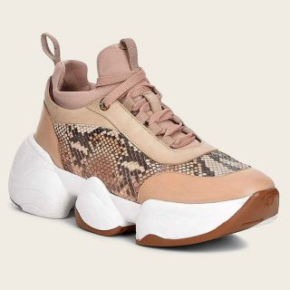 Cuadra Women's Genuine Python Peach Leather Sneakers | New Arrivals