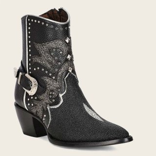 Cuadra Women's Black Exotic Leather Booties For Women | New Arrivals