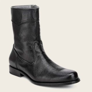 Cuadra Men's Hand-Painted Black Leather Boot With Bumped Rims | New Arrivals