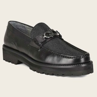 Cuadra Men's Men Loafer Shoe In Black Genuine Stingray Leather | New Arrivals