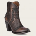 Cuadra Women's Artisan Embroidered Brown Leather Bootie | New Arrivals