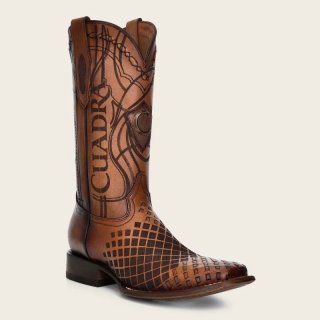 Cuadra Men's Engraved Honey Leather Western Boot | New Arrivals