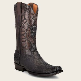 Cuadra Men's Engraved Black Python Leather Western Boot | New Arrivals