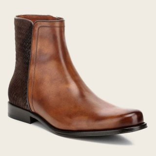 Cuadra Men's Hand-Painted Honey Leather Boot With Handwoven Application | New Arrivals