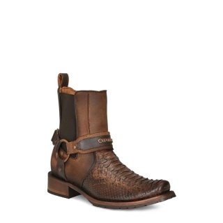 Cuadra Men's Urban Hand-Painted Brown Python Leather Boot | New Arrivals