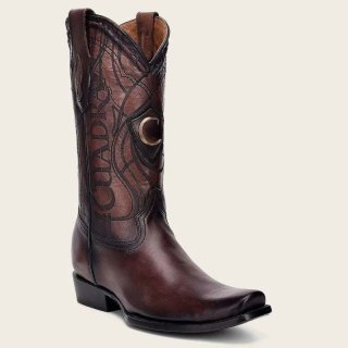 Cuadra Men's Engraved Brown Leather Western Boot-Bovine - Brown | New Arrivals