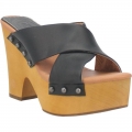 WOMEN'S DINGO DRIFTWOOD LEATHER SANDAL-BLACK | FREE SHIPPING