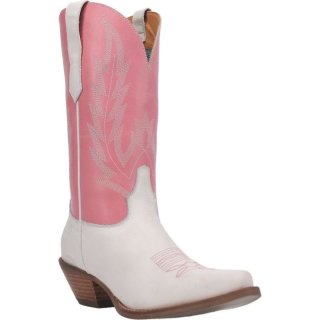 WOMEN'S DINGO HOLD YER HORSES LEATHER BOOT-PINK | FREE SHIPPING