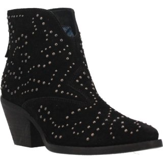 WOMEN'S DINGO DENIM N DIAMONDS LEATHER BOOTIE-BLACK | FREE SHIPPING
