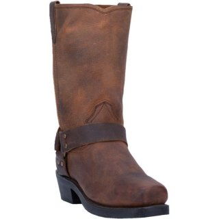 MEN'S DINGO DEAN LEATHER HARNESS BOOT-DARK BROWN | FREE SHIPPING