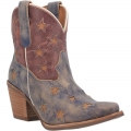 WOMEN'S DINGO LIBERTY LEATHER BOOTIE-BLUE | FREE SHIPPING