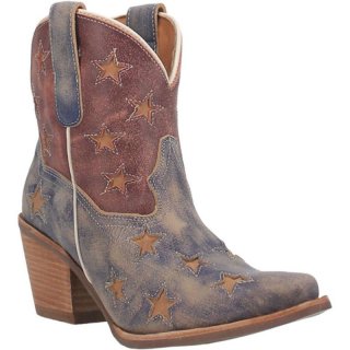 WOMEN'S DINGO LIBERTY LEATHER BOOTIE-BLUE | FREE SHIPPING