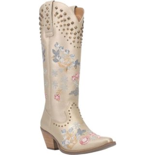 WOMEN'S DINGO POPPY LEATHER BOOT-GOLD | FREE SHIPPING