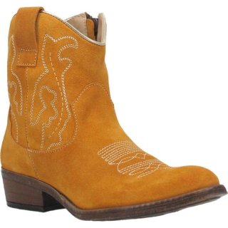 WOMEN'S DINGO DAISY MAE LEATHER BOOTIE-MUSTARD | FREE SHIPPING