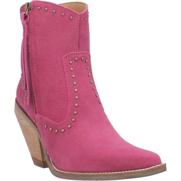 WOMEN'S DINGO CLASSY N' SASSY LEATHER BOOTIE-FUCHSIA SUEDE | FREE SHIPPING