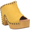 WOMEN'S DINGO PEACE N' LOVE LEATHER CLOG-YELLOW | FREE SHIPPING