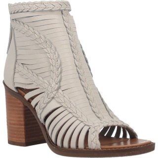 WOMEN'S DINGO JEEZY LEATHER SANDAL-WHITE | FREE SHIPPING