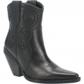 WOMEN'S DINGO PRETTY N' PRISSY LEATHER BOOTIE-BLACK | FREE SHIPPING