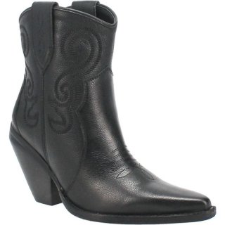 WOMEN'S DINGO PRETTY N' PRISSY LEATHER BOOTIE-BLACK | FREE SHIPPING