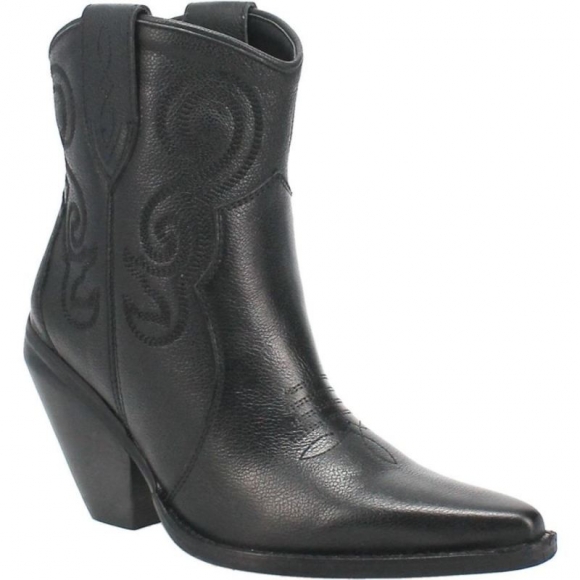 WOMEN'S DINGO PRETTY N' PRISSY LEATHER BOOTIE-BLACK | FREE SHIPPING