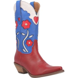 WOMEN'S DINGO COMIN UP ROSES LEATHER BOOT-CRANBERRY | FREE SHIPPING