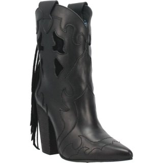 WOMEN'S DINGO LADY'S NIGHT LEATHER BOOTIE-BLACK | FREE SHIPPING