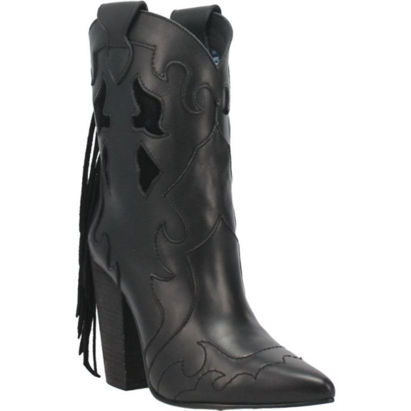 WOMEN'S DINGO LADY'S NIGHT LEATHER BOOTIE-BLACK | FREE SHIPPING