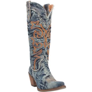 WOMEN'S DINGO TEXAS TORNADO DENIM BOOT-DENIM | FREE SHIPPING