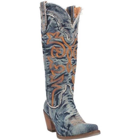 WOMEN'S DINGO TEXAS TORNADO DENIM BOOT-DENIM | FREE SHIPPING