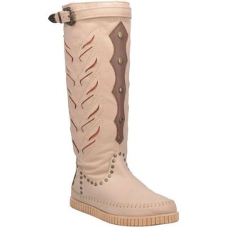 WOMEN'S DINGO MOHAWK SUEDE MOCCASIN-NATURAL | FREE SHIPPING