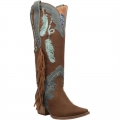 WOMEN'S DINGO DREAM CATCHER LEATHER BOOT-BROWN BLUE | FREE SHIPPING
