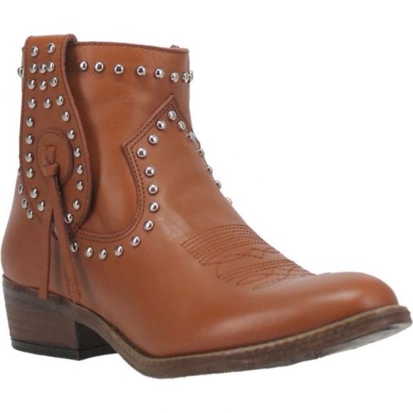 WOMEN'S DINGO DESTRY LEATHER BOOTIE-CAMEL | FREE SHIPPING